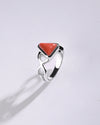 Coral (Moonga) Ring – 925 Silver Streamlined - #1105B Tr
