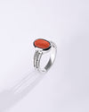 Coral (Moonga) Ring – 925 Silver Comfort Style - #1142B