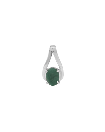 Gentle Curve Emerald Pendant in 925 Silver