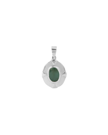 Moonlit Crown Emerald Pendant In 925 Silver