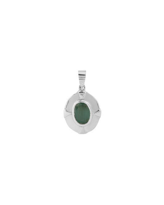 Moonlit Crown Emerald Pendant In 925 Silver