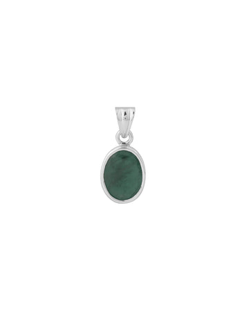 Plain Emerald Pendant in 925 Silver