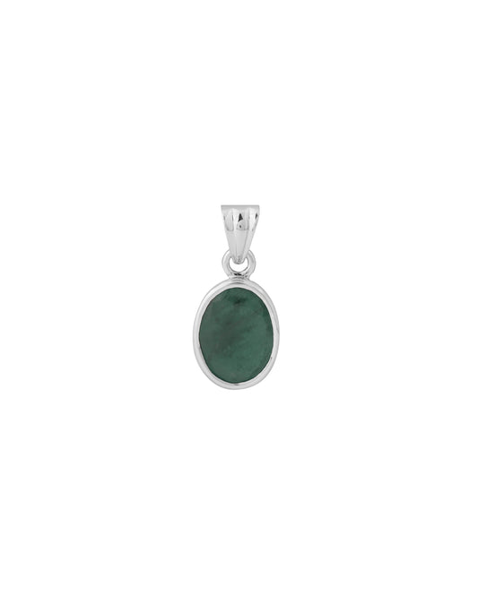 Plain Emerald Pendant in 925 Silver