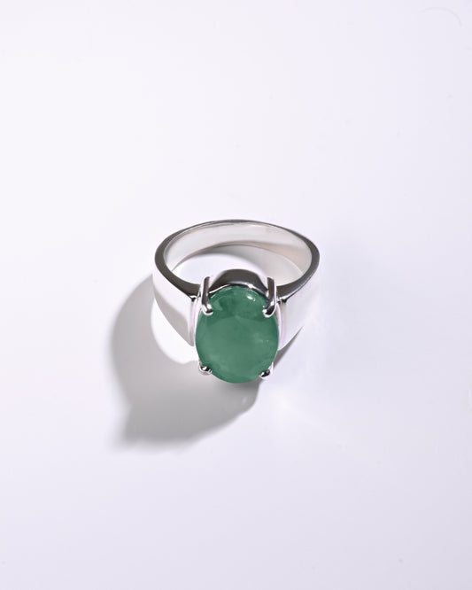 Emerald (Panna) Ring – 925 Silver Minimalist - #1224N4