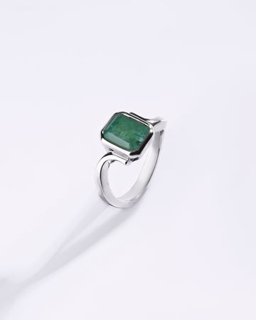 Steady Emerald (Panna) Ring – 925 Silver - #1152B Sq