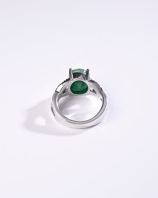 Natural Emerald (Panna) Ring – 925 Silver - #1104N4