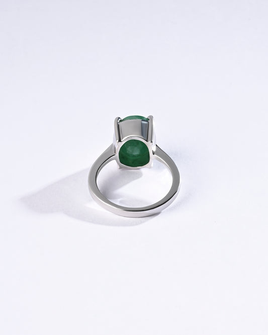 Grandeur Emerald (Panna) Ring – 925 Silver - #1218N4