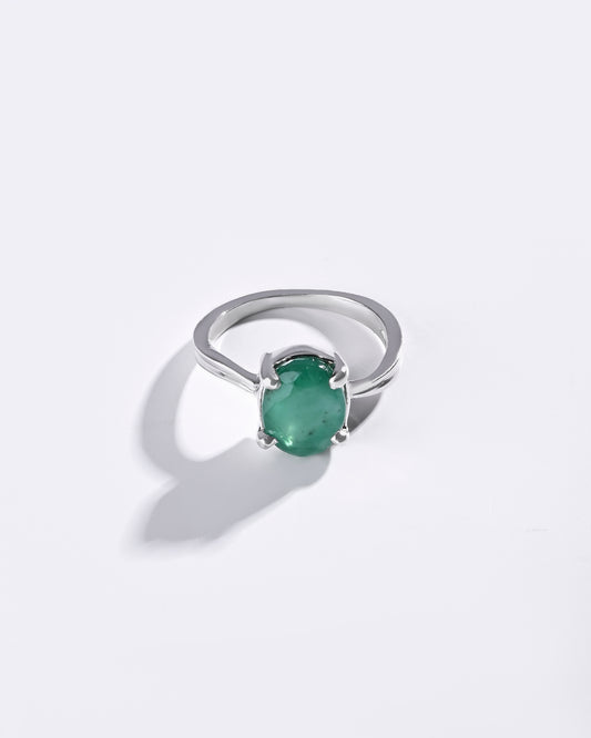 Opulent Emerald (Panna) Ring – 925 Silver - #1201N4