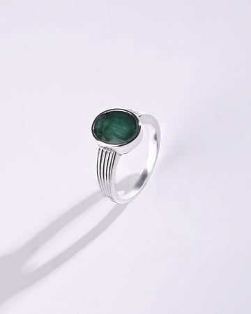 Classic Emerald (Panna) Ring – 925 Silver - #1225B