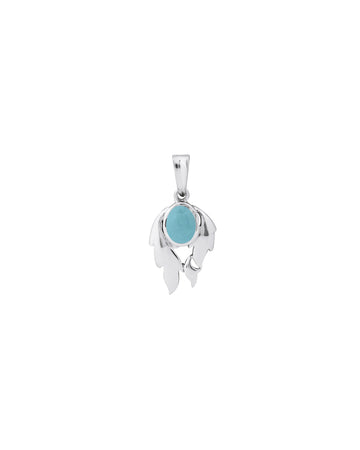 Luna Leaf Turquoise Pendant in 925 Silver