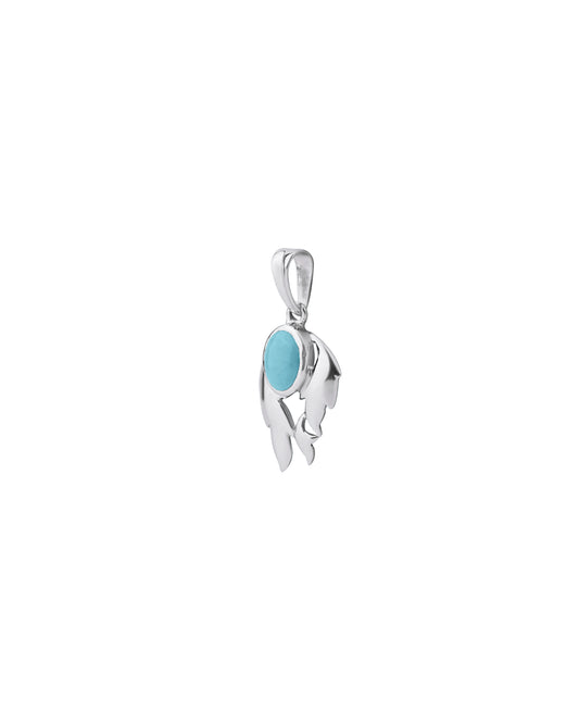 Luna Leaf Turquoise Pendant in 925 Silver