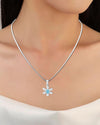 Sun Petal Shaped Turquoise Pendant in 925 Silver