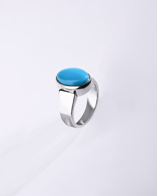 Statement Turquoise (Firoza) Ring – 925 Silver - #1224