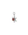 Sun Petal Shaped Garnet Pendant in 925 Silver