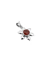 Sun Petal Shaped Garnet Pendant in 925 Silver