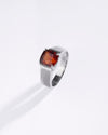 Certified Garnet (Gomed) Ring – 925 Silver - #1224N4 Sq