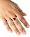 Certified Garnet (Gomed) Ring – 925 Silver - #1224N4 Sq