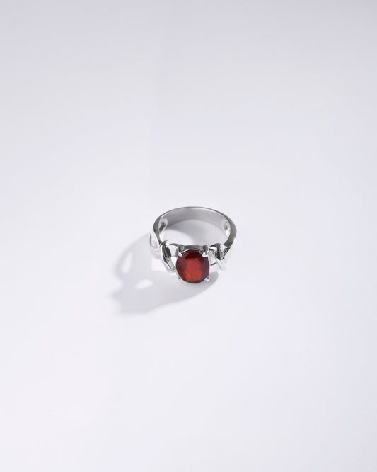 Luxe Garnet (Gomed) Ring – 925 Silver - #1210N4