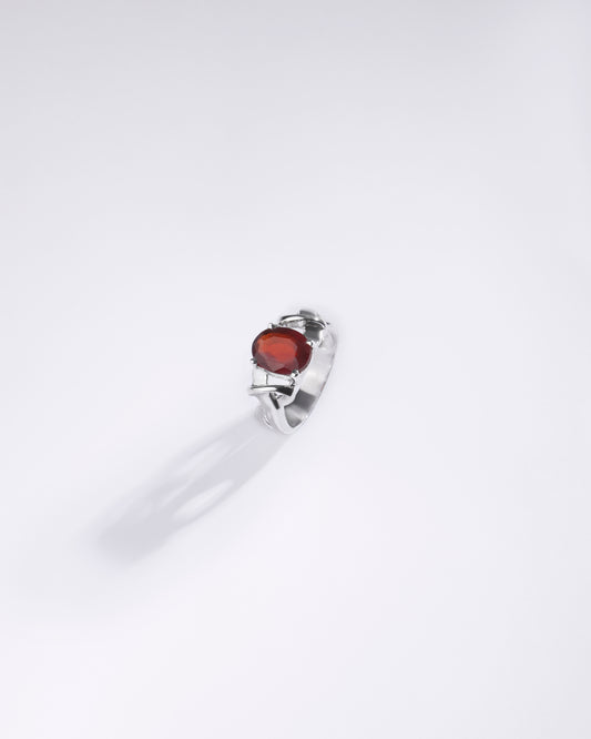 Luxe Garnet (Gomed) Ring – 925 Silver - #1210N4