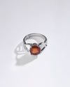 Stylish Garnet (Gomed) Ring – 925 Silver - #1131N4
