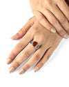 Stylish Garnet (Gomed) Ring – 925 Silver - #1131N4