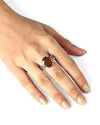 Exotic Garnet (Gomed) Ring – 925 Silver - #1149N4