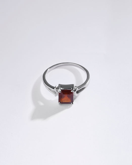 Designer Garnet (Gomed) Ring – 925 Silver - #1148N4 Sq