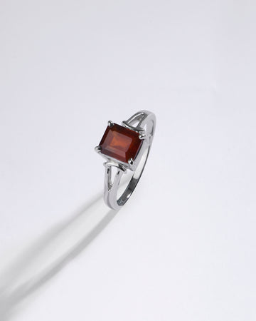 Designer Garnet (Gomed) Ring – 925 Silver - #1148N4 Sq