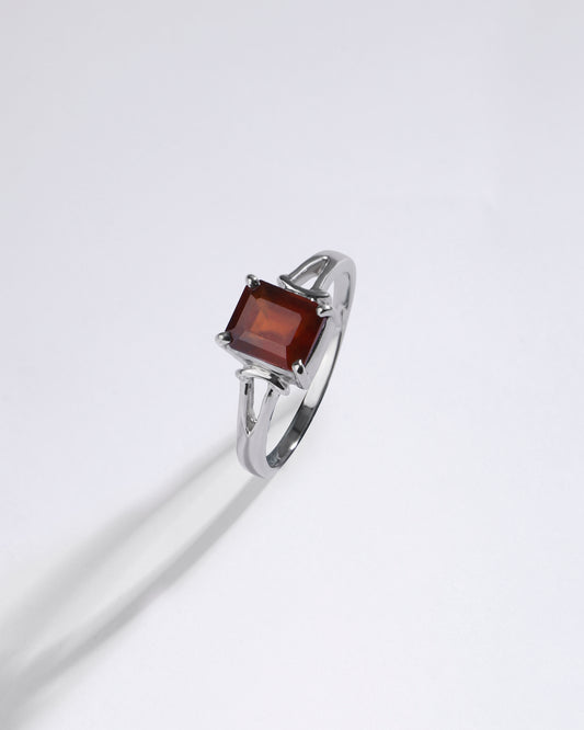 Designer Garnet (Gomed) Ring – 925 Silver - #1148N4 Sq