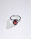 Bright Garnet (Gomed) Ring – 925 Silver - #1134N4