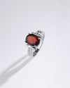 Bright Garnet (Gomed) Ring – 925 Silver - #1134N4
