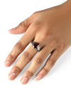 Bright Garnet (Gomed) Ring – 925 Silver - #1134N4