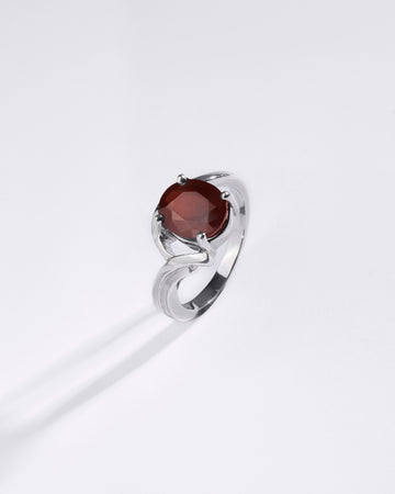 Pure Energy Garnet (Gomed) Ring – 925 Silver - #1176N4