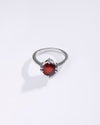 Elevated Garnet (Gomed) Ring – 925 Silver - #1218N6