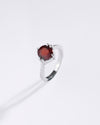 Elevated Garnet (Gomed) Ring – 925 Silver - #1218N6