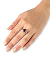 Elevated Garnet (Gomed) Ring – 925 Silver - #1218N6