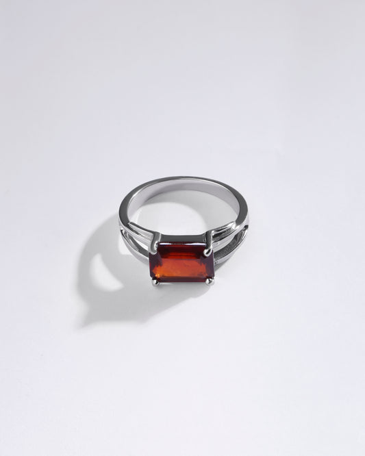 Smart Garnet (Gomed) Ring – 925 Silver - #1106N4 Re
