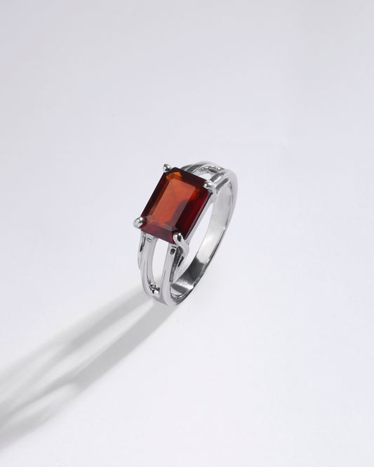 Smart Garnet (Gomed) Ring – 925 Silver - #1106N4 Re
