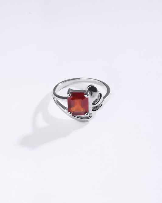 Refined Garnet (Gomed) Ring – 925 Silver - #1191N4 Sq