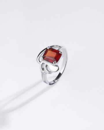 Refined Garnet (Gomed) Ring – 925 Silver - #1191N4 Sq