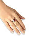 Refined Garnet (Gomed) Ring – 925 Silver - #1191N4 Sq