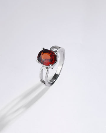 Calm Garnet (Gomed) Ring – 925 Silver - #1112N4