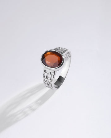 Chic Garnet (Gomed) Ring – 925 Silver - #1162B