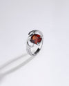 Essential Garnet (Gomed) Ring – 925 Silver - #1110N4 Sq