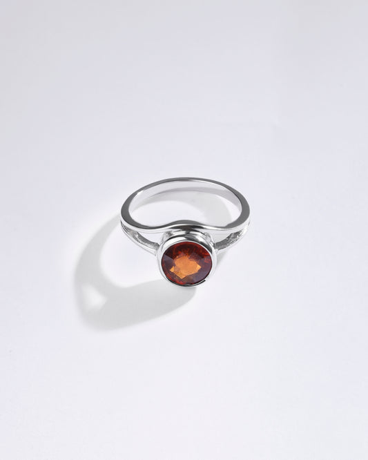 Shimmer Garnet (Gomed) Ring – 925 Silver - #1159B