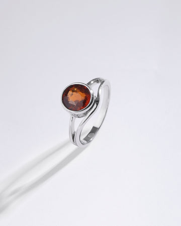 Shimmer Garnet (Gomed) Ring – 925 Silver - #1159B