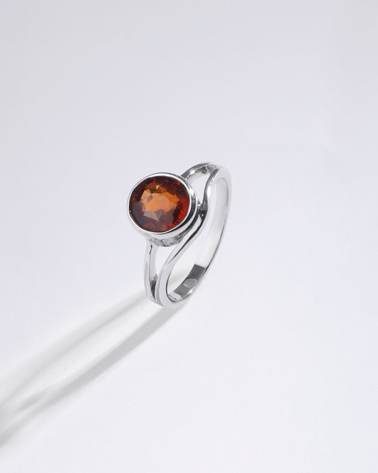 Shimmer Garnet (Gomed) Ring – 925 Silver - #1159B