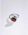 Natural Garnet (Gomed) Ring – 925 Silver - #1103N4