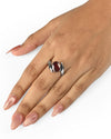 Natural Garnet (Gomed) Ring – 925 Silver - #1103N4