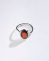 Simple Garnet (Gomed) Ring – 925 Silver - #1152N4